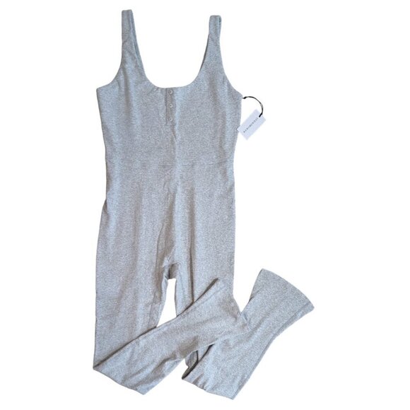 WeWoreWhat REVOLVE Heather Gray Henley Flare Jumpsuit XL - Picture 2 of 12